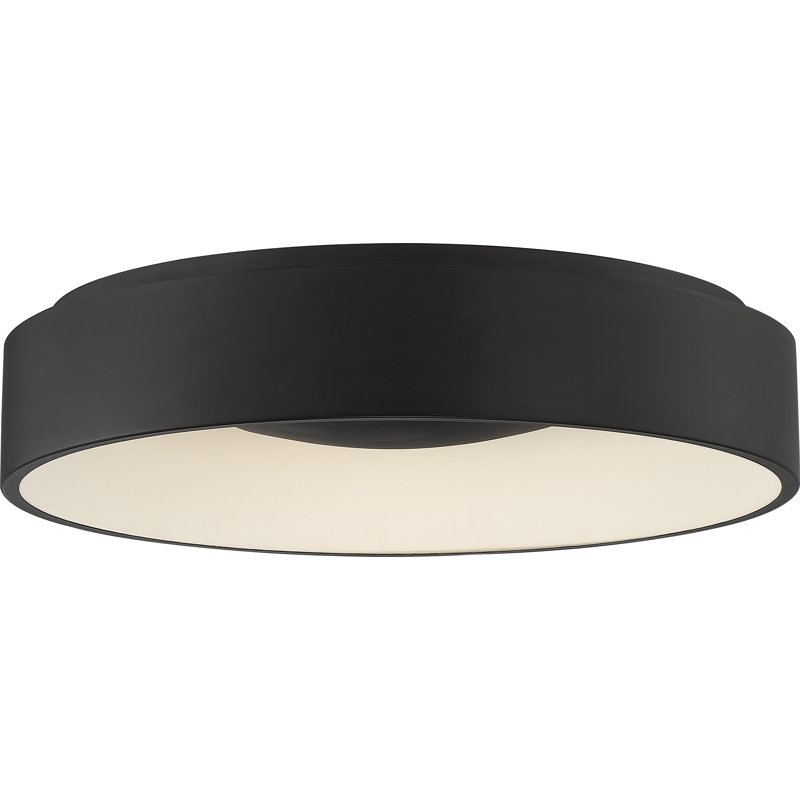 Plafonnier encastré 1 lumière DEL Lucien, Noir, H 6 po x l 23,5 po x P 23,5 po