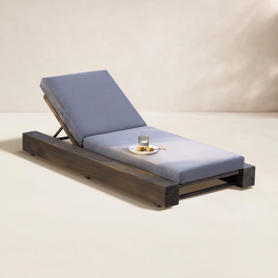 Donnie 39" Acacia Patio Chaise Lounge Set