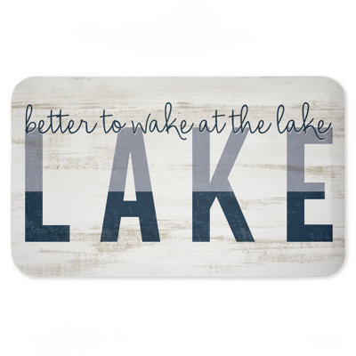 Tapis de sol anti-fatigue Better To Wake At Lake, design par Kim Allen, 30 po x 18 po