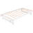 White Size Platform Bed With Adjustable Trundle - Made From Pine And Materials Full Crafted Wood-790577355
