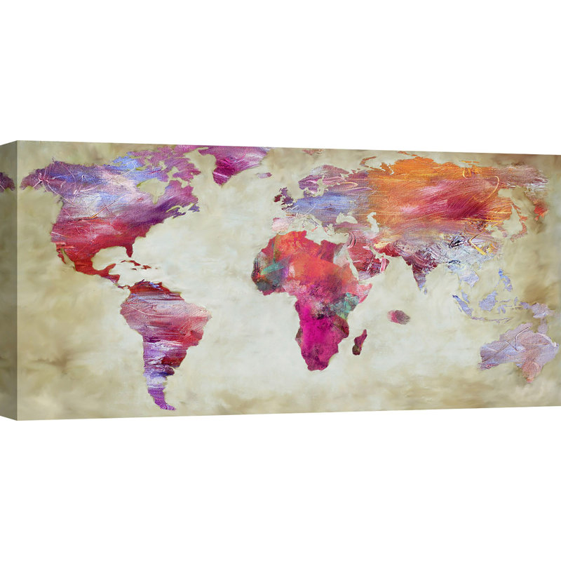 World In Colour by Joannoo - Wrapped Canvas Print, 70cm H x 140cm W x 4cm D