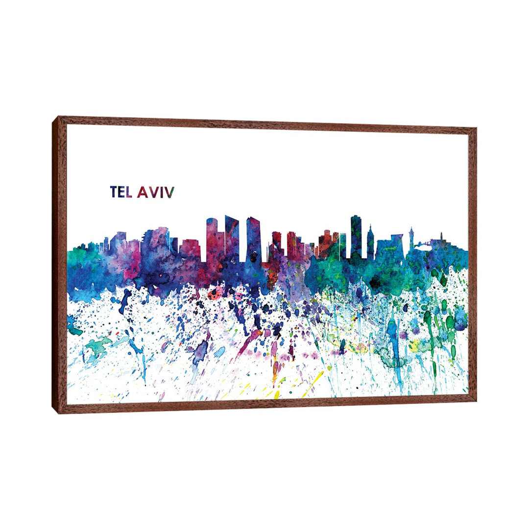 Tel Aviv Israel Skyline Impressionistic Splash