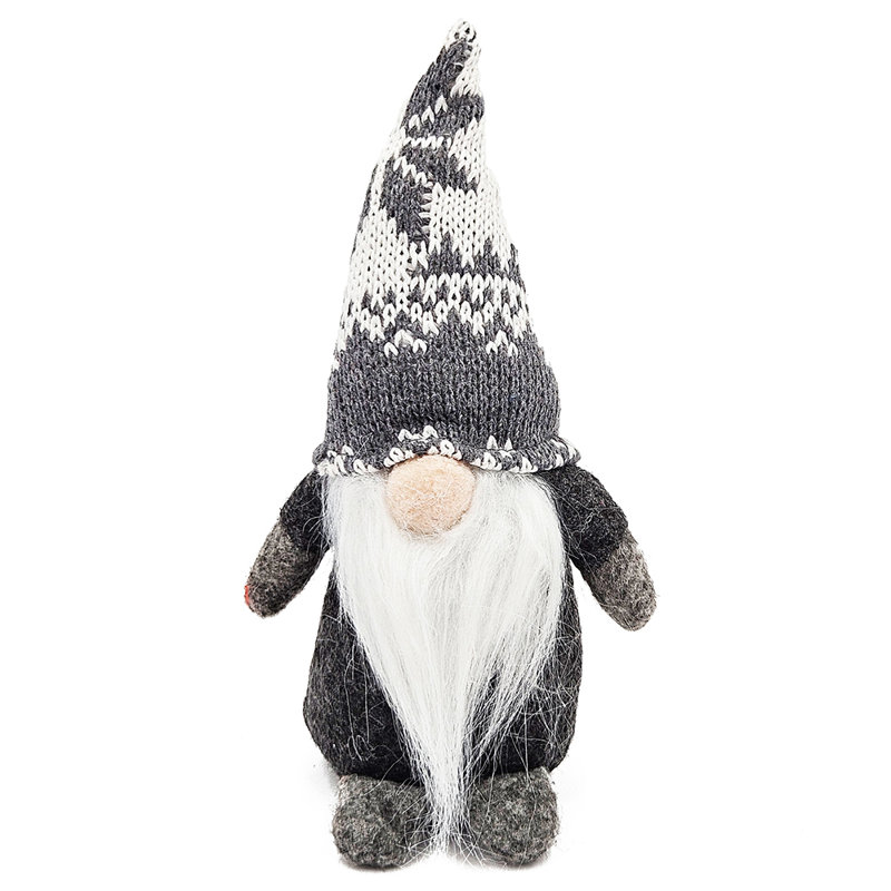 Fabric Gnome Table Sitter Set of 12 3.3" x 2.8" x 6.7"H Red/Gray/White