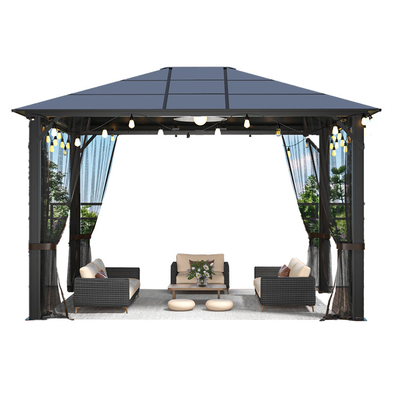 Pavillon de jardin en aluminium galvanisé avec moustiquaire