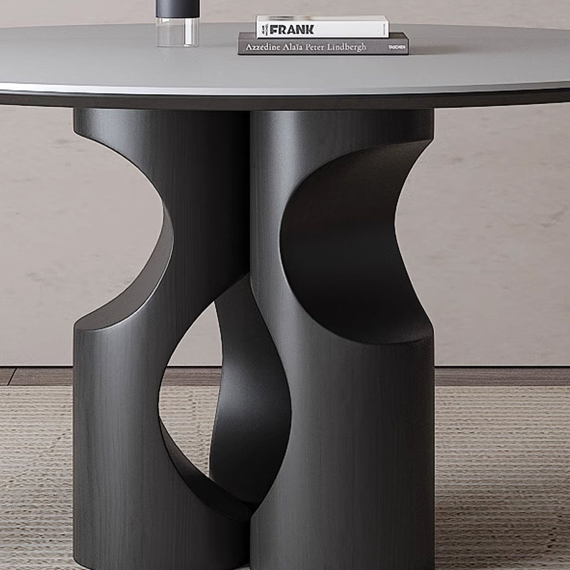 Tyneil Round Solid Wood Base Dining Table, 29.53"H x 53.15"L x 53.15" W