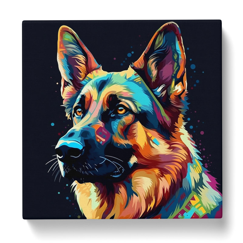 German Shepherd Graphic - Wrapped Canvas, 50cm H x 50cm W x 3cm D