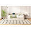 Lit de jour double rembourré avec 2 tiroirs de rangement et ports USB intégrés, beige