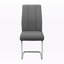 Ensemble de 2 chaises de salle à manger, base en métal chromé en U, tissu gris