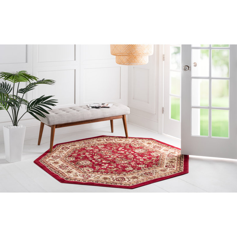 Tapis bourgogne Bhatari, Carré 10pi, Burgundy