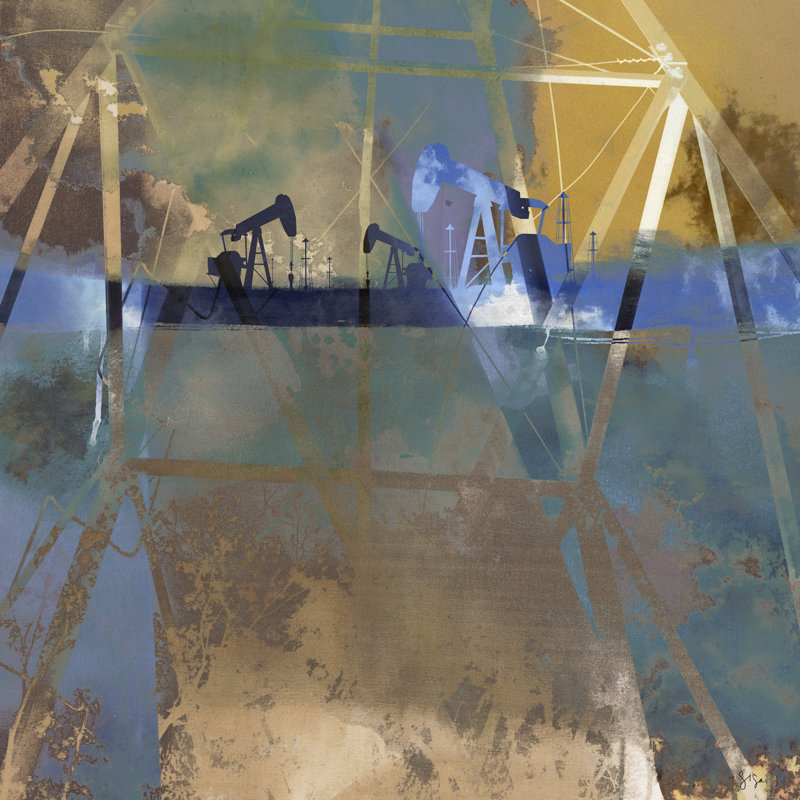 Abstraction de plate-forme pétrolière I, H 30 po x l 30 po x P 1,25 po