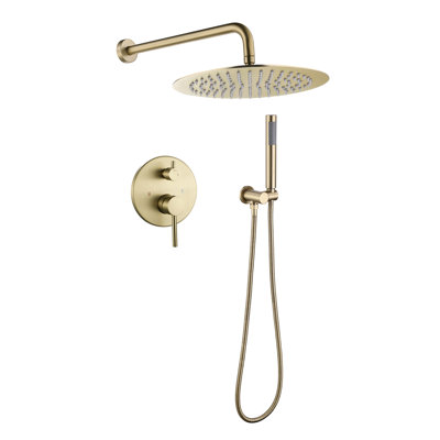 Système de douche complet avec valve brute et pomme de douche ronde 12 po