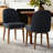Black Linen Dining Chairs with Solid Wood Legs-54827836
