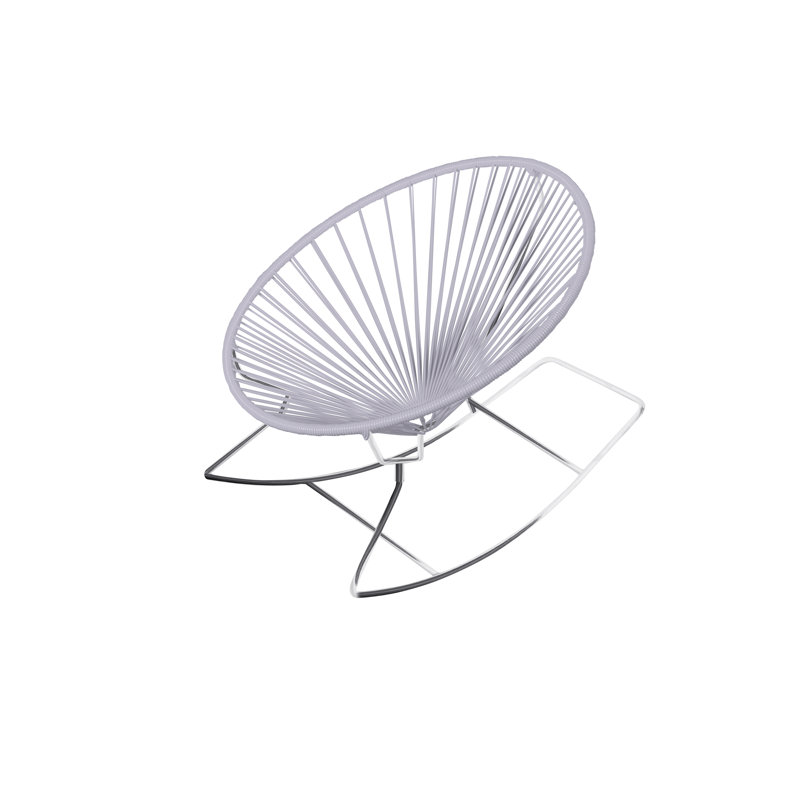 Chaise berçante intérieure / extérieure faite à la main Innit, Clair / Chrome