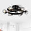 Ventilateur de plafond industriel 25,8 po avec télécommande, ventilateur de plafond 5 pales pour petit salon, salle à manger, chambre à coucher, salle familiale, noir mat, 6 pièces * E26 (n'inclut pas les ampoules)