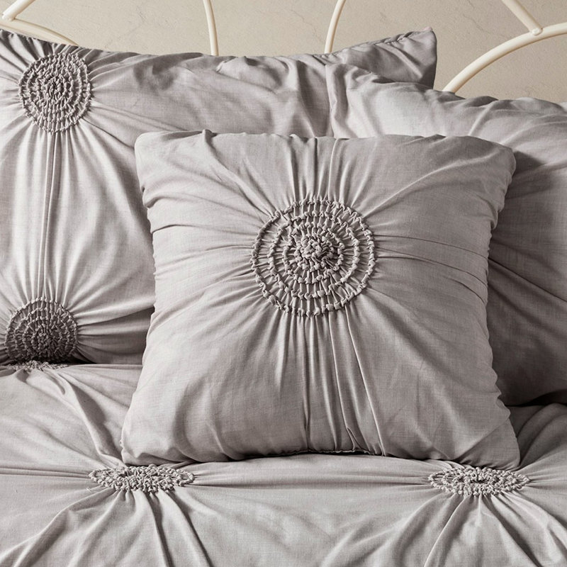 Housse de lit de jour réversible gris foncé 6 pièces avec motif en forme de insecte
