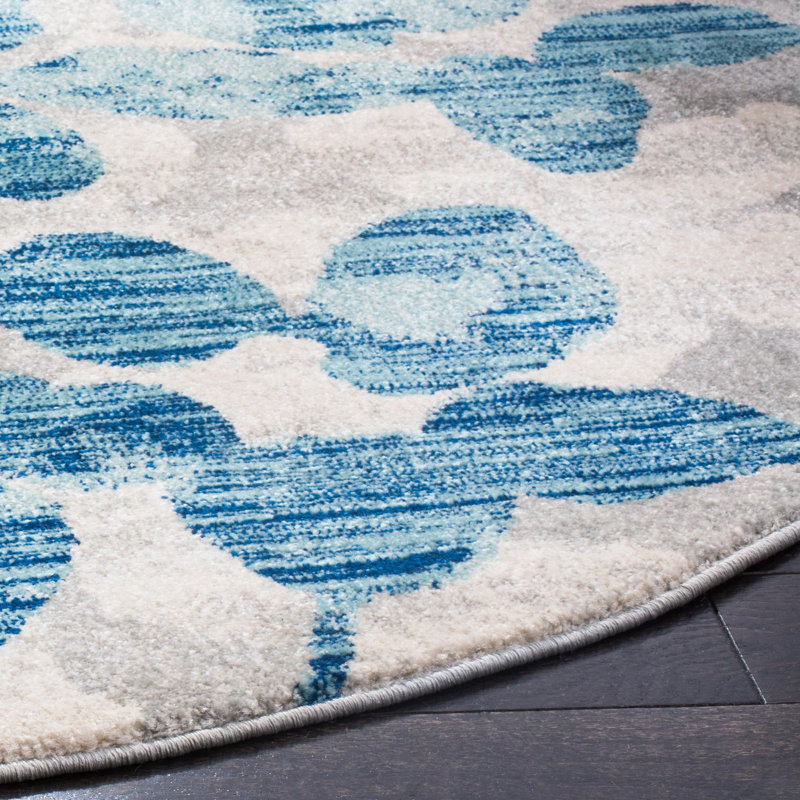 Tapis à fleurs Abdul Performance, Rond 6 pi 7 po