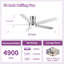 Ventilateur de plafond encastré à DEL avec pales mates 52 po Bauhaus-1725125598-1725125599