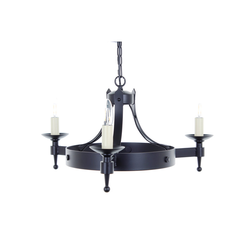 Grandfield 3 - Light Waggon Wheel Chandelier