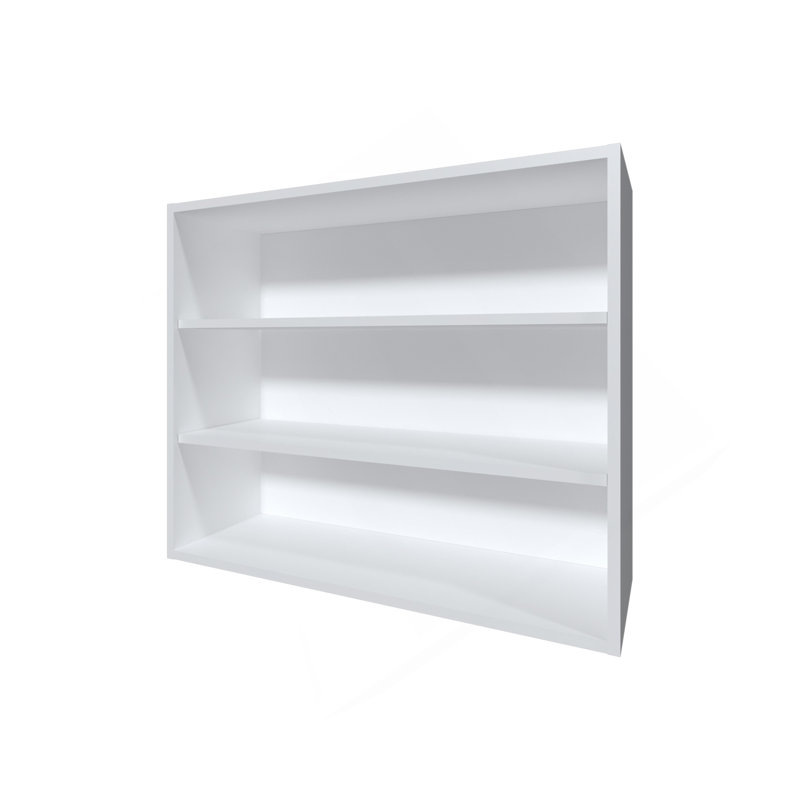 Armoire murale Chinle en mélamine avec rangement ouvert, blanc, Blanc