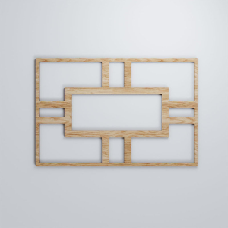 Hastings Decorative Fretwork Wood Wall Panels, Red Oak, 11 3/8"H x 7 1/2"W x 1/4"D