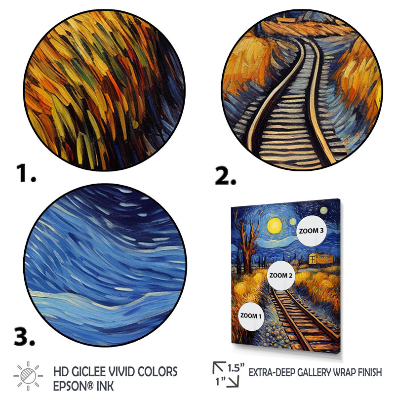 Train Rails par Vincent - art mural moderne, salon, Cadre photo noir, H 20 po x l 12 po x P 1 po