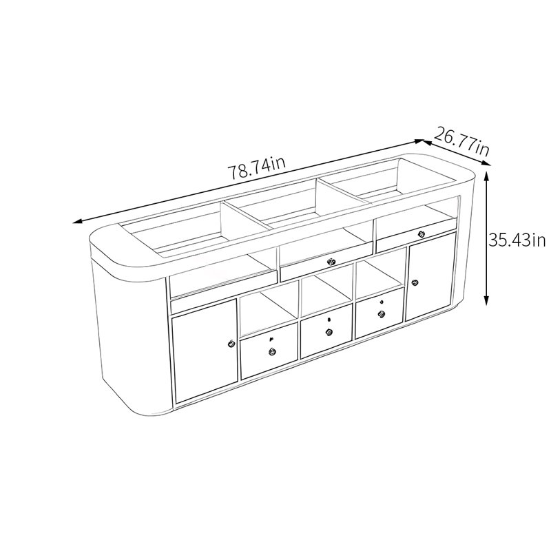 Présentoir multifonctionnel de grande capacité, Orange, H 35,43 po x l 78,74 po x P 26,77 po