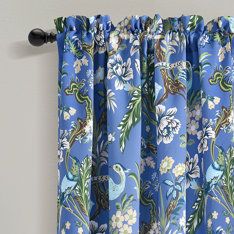 Dolores Room Darkening Pair, 52''W x 84''L, Blue/Green