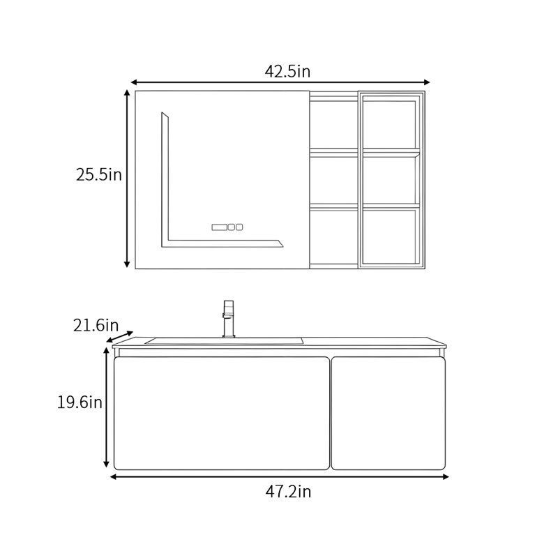French modern light luxury bathroom cabinet