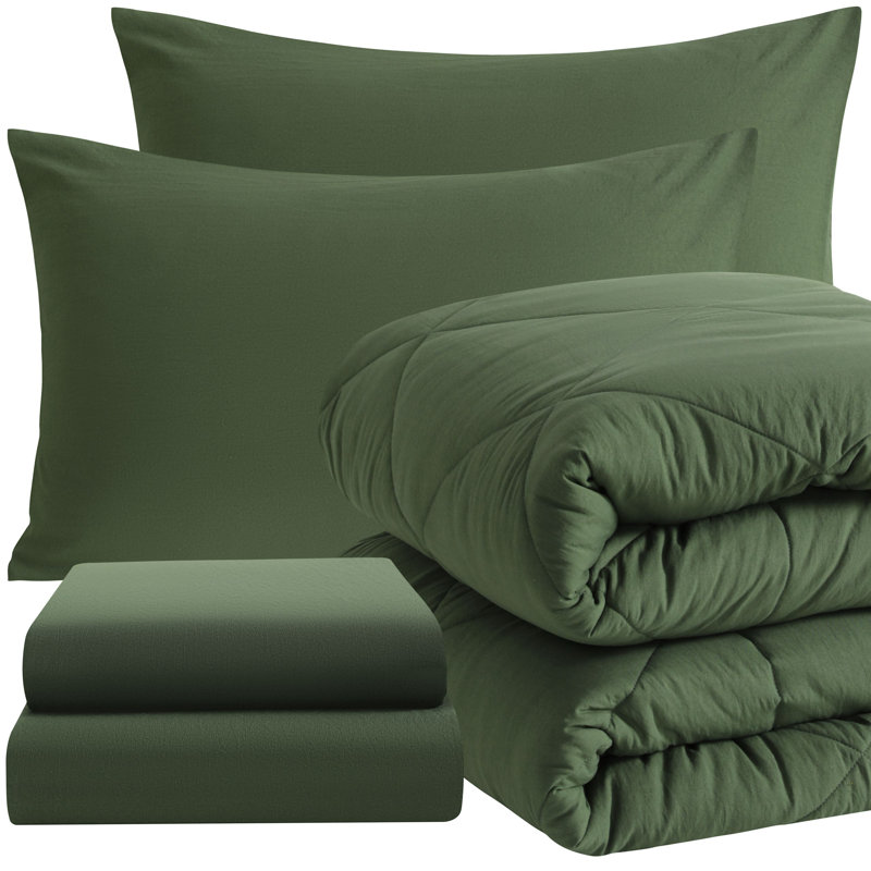 Ensemble de literie en microfibre toutes saisons 5 pièces, Vert