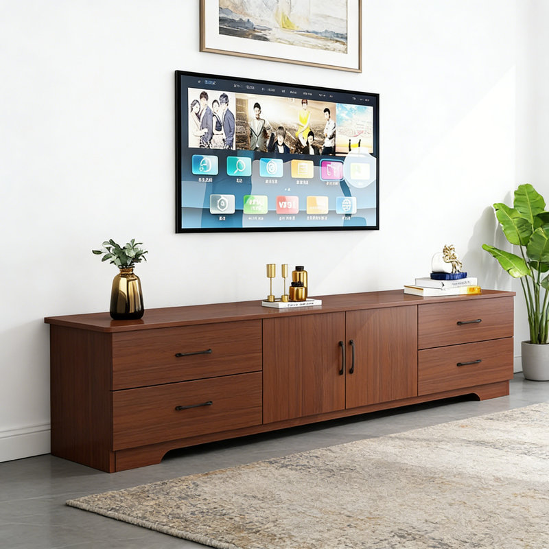 Meuble télé moderne et simple pour le salon, Brun