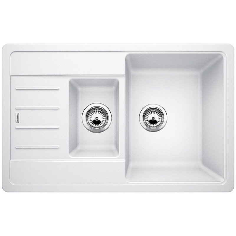 Legra 1.5 Bowl Inset Kitchen Sink, White
