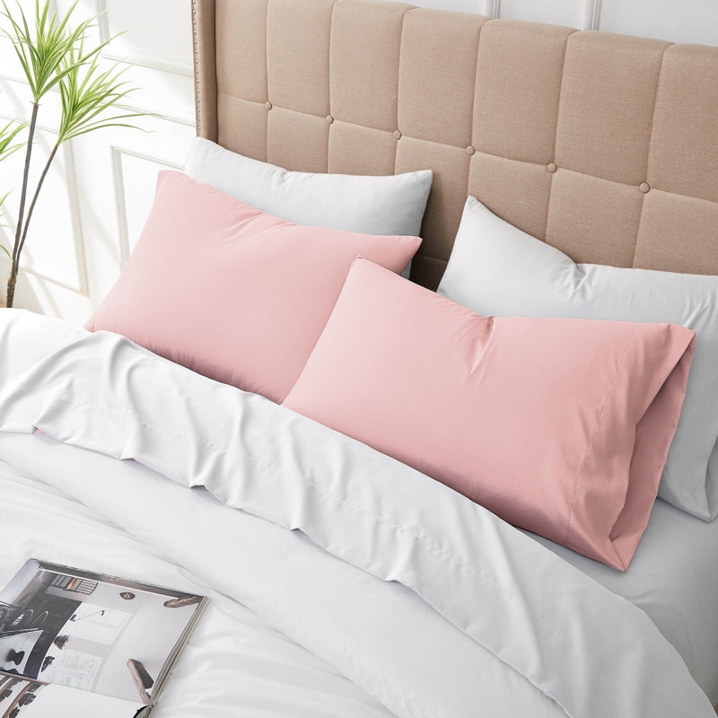Deux taies d'oreiller en microfibre Eldon par Southshore Fine Linens, Taie d'oreiller taille très grand, Rose