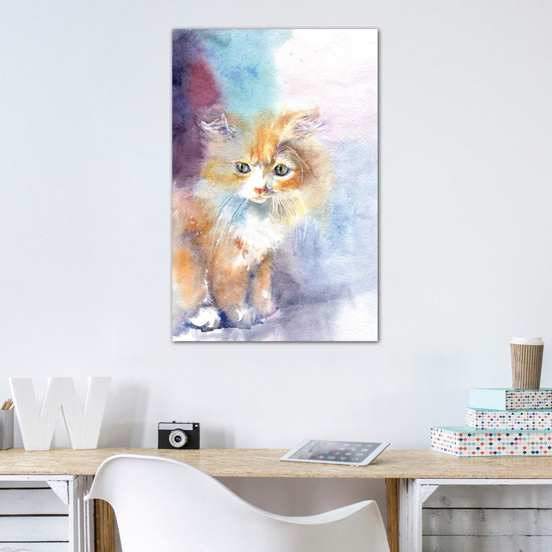 «Kitty in the Light» par Marina Ignatova - reproduction d'art, Toile tendue, Pas de tapis, H 40 po x l 26 po x P 1,5 po