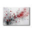 Encre de fleurs abstraites, "Encre de fleurs", art encadré rouge et blanc