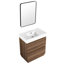 Meuble-lavabo de 30 po avec lavabo simple. Armoire encastrée moderne à deux tiroirs. Bois d'ingénierie autoportant, brun. Caractéristique lumineuse - armoire autoportante 2 tiroirs brun bois contemporain-626965514-626965516