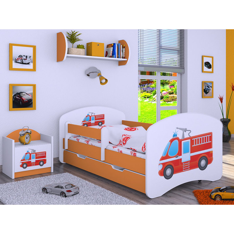 Manus Cabin Bed Themed Beds with Storage Included, Orange