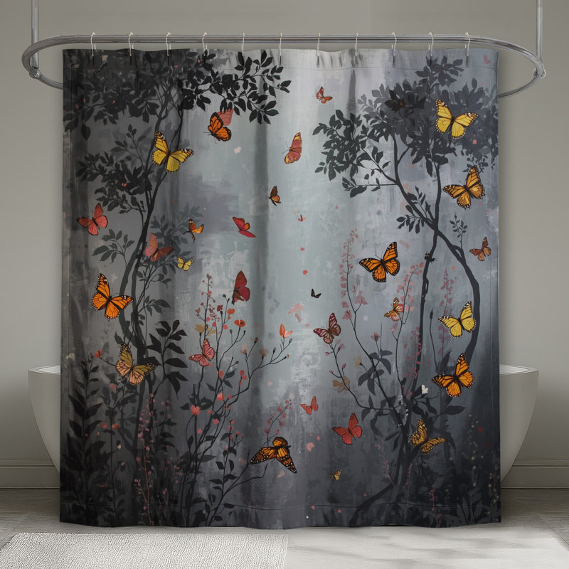 Rideaux de douche Butterflies In Forest, L 70 po x H 84 po