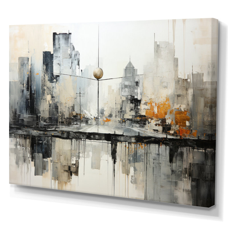 Paysage urbain abstrait I - impression, Toile tendue, H 12 po x l 20 po x P 1 po