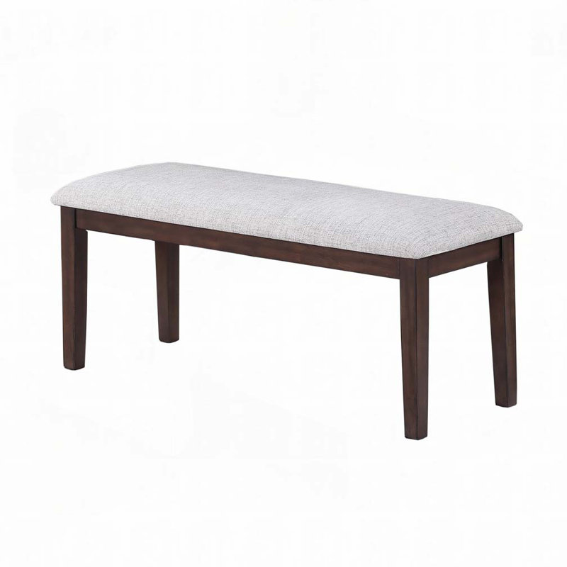 Upholstered Bench, 19" H x 46" W x 17" D, Walnut