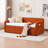 Velvet Upholstered Storage Daybed with Trundle,Side Pocket-1455666705