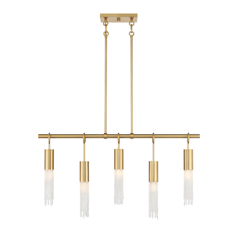 Luminaire Bronson 5 lumières Chelsea en laiton chaud