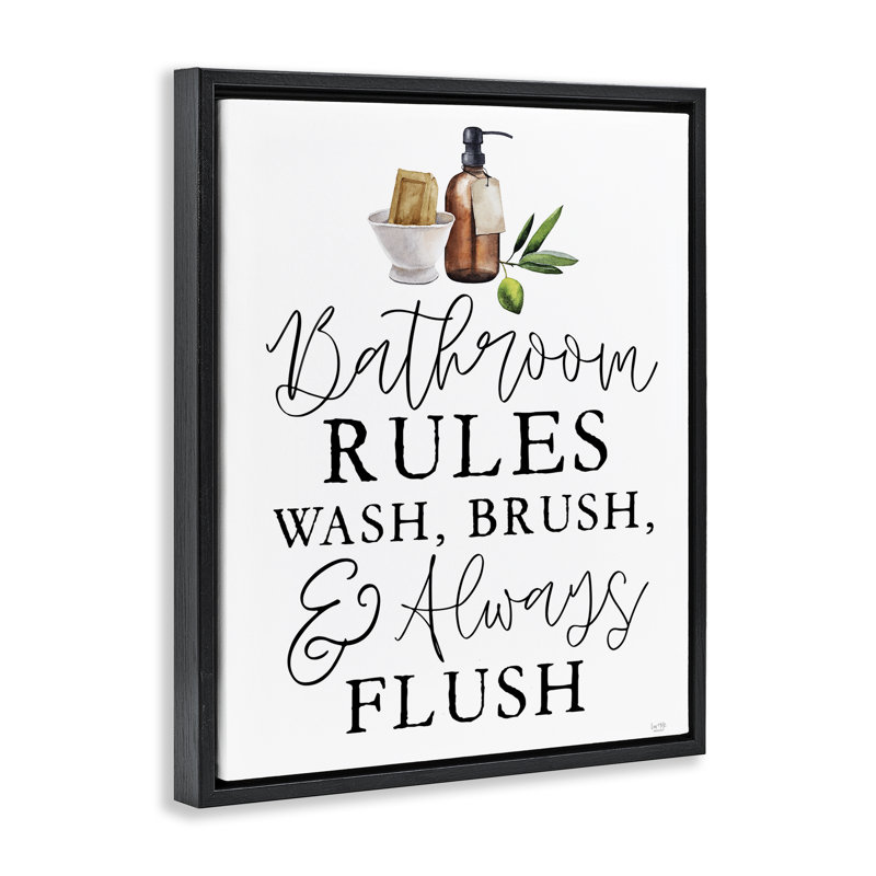 Cadre flottant Wash Brush & Always Flush, design par Lux + Me Designs, H 31 po x l 25 po, Cadre flottant noir de jais