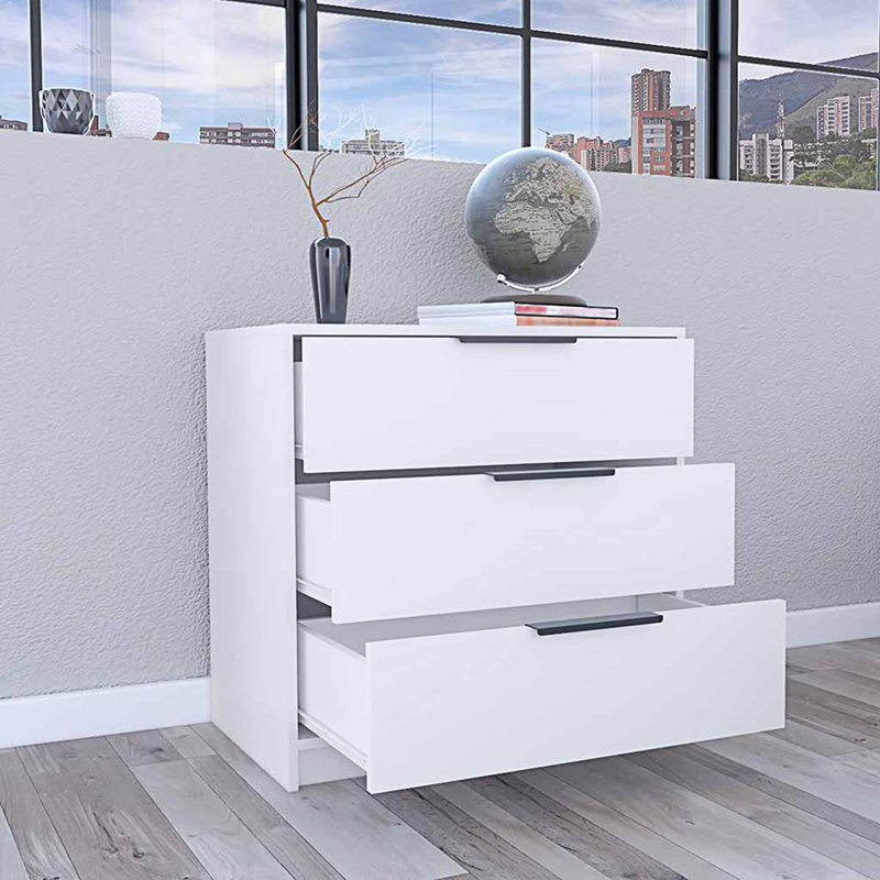 Commode 3 tiroirs Dawsmere, Blanc