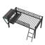 Lit mezzanine avec bureau Gaming, DEL, simple, noir