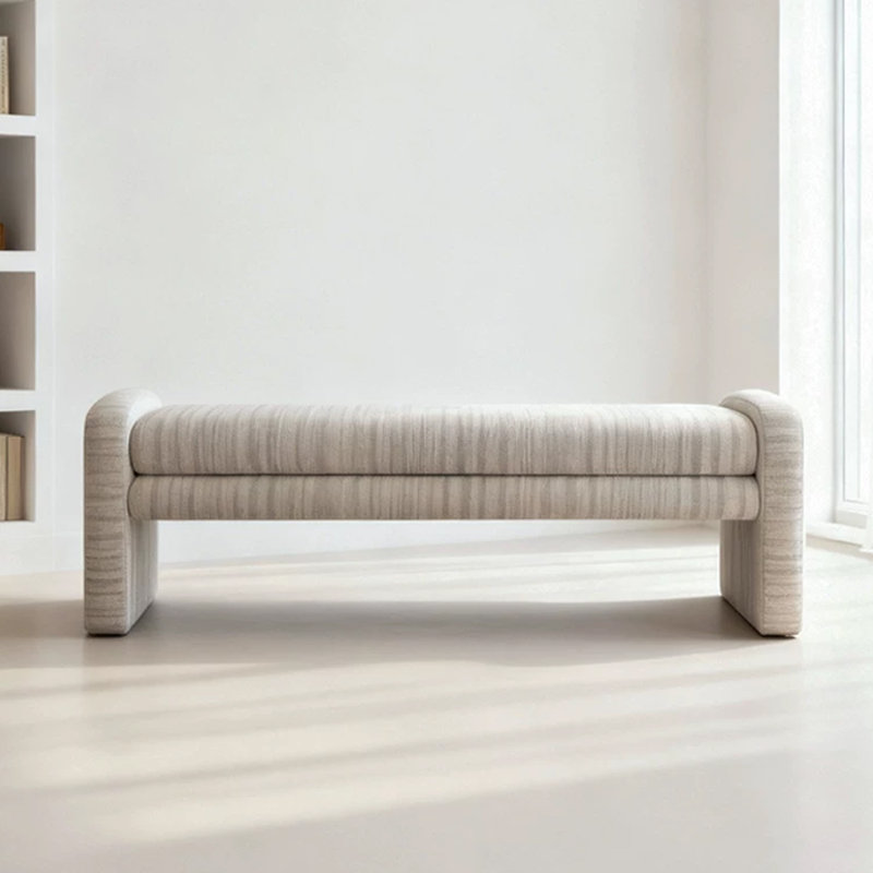 Banc rembourré Modern, H 17,72 po x l 62,99 po x P 17,72 po