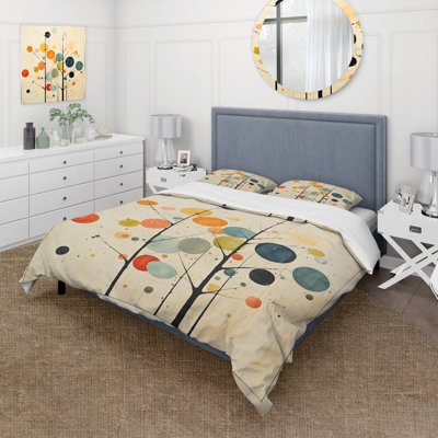 Ensemble d'édredon minimaliste minimaliste beige 4 pièces Mid Century
