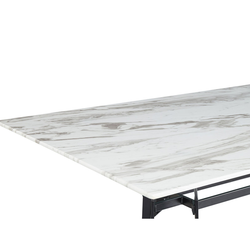 Ballina Glass Top Metal Base Dining Table