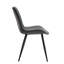 Salle à manger moderne 5 pièces avec plateau en pierre frittée, chaises rembourrées grises, pieds en métal noir, plateau de table au style tendance-1139200188