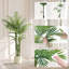 Artificial Palm Tree with White Planter, Large Fake Plants Golden Cane Palm Tree Plastic Tall Areca Palm in Pot for Indoor Outdoor Home Office Living Room Decor-1461386151