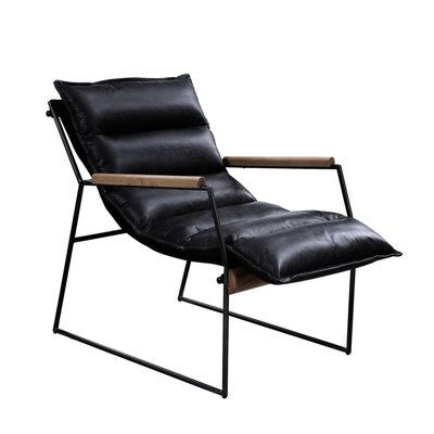 Fauteuil d'appoint en cuir mat avec base traîneau Matt
